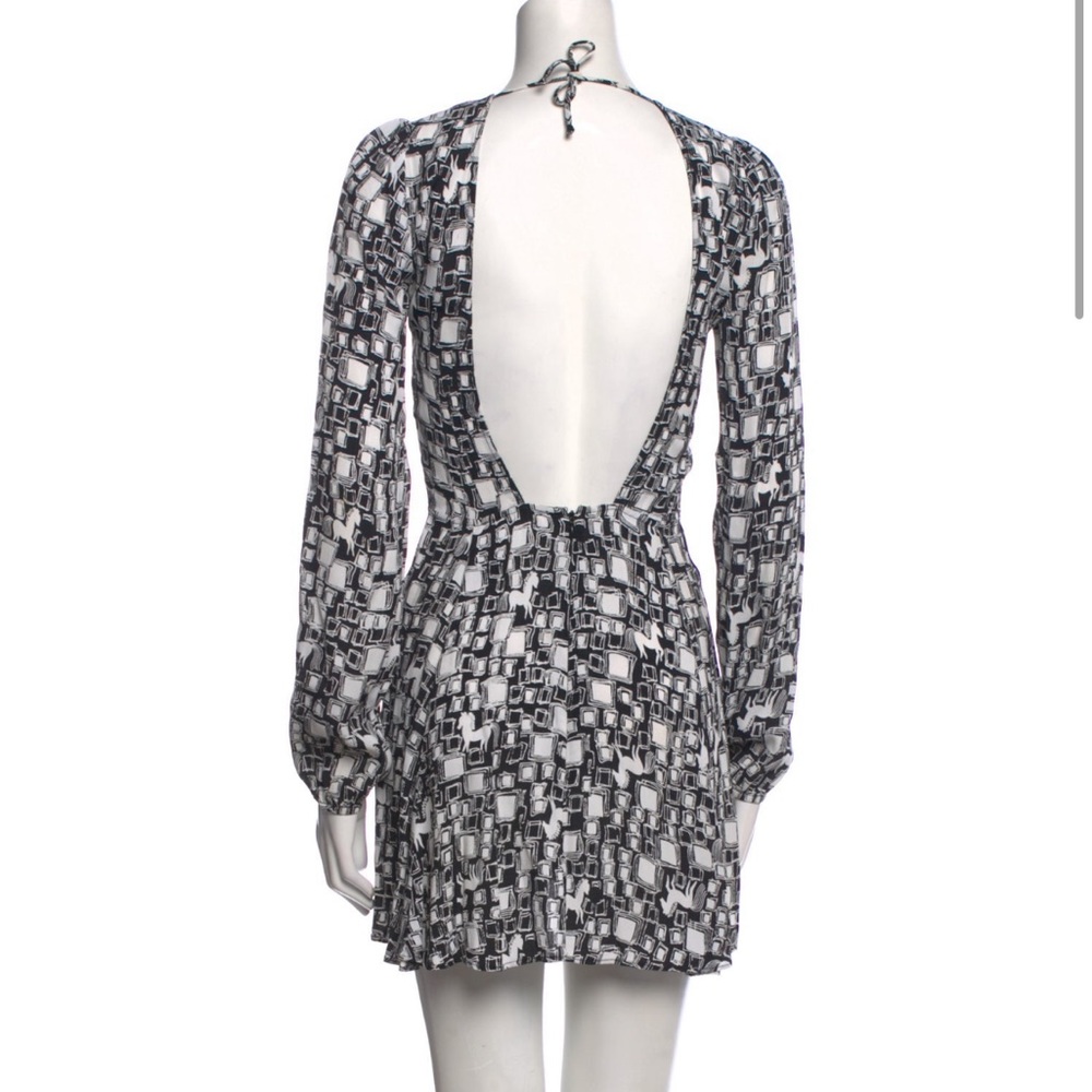 REFORMATION Black/White Horse Print dress